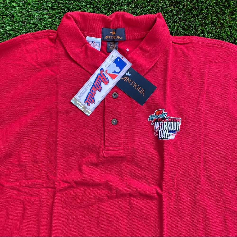 VTG 2003 MLB Gatorade Workout Day NWT Red Polo Size XXL Antigua